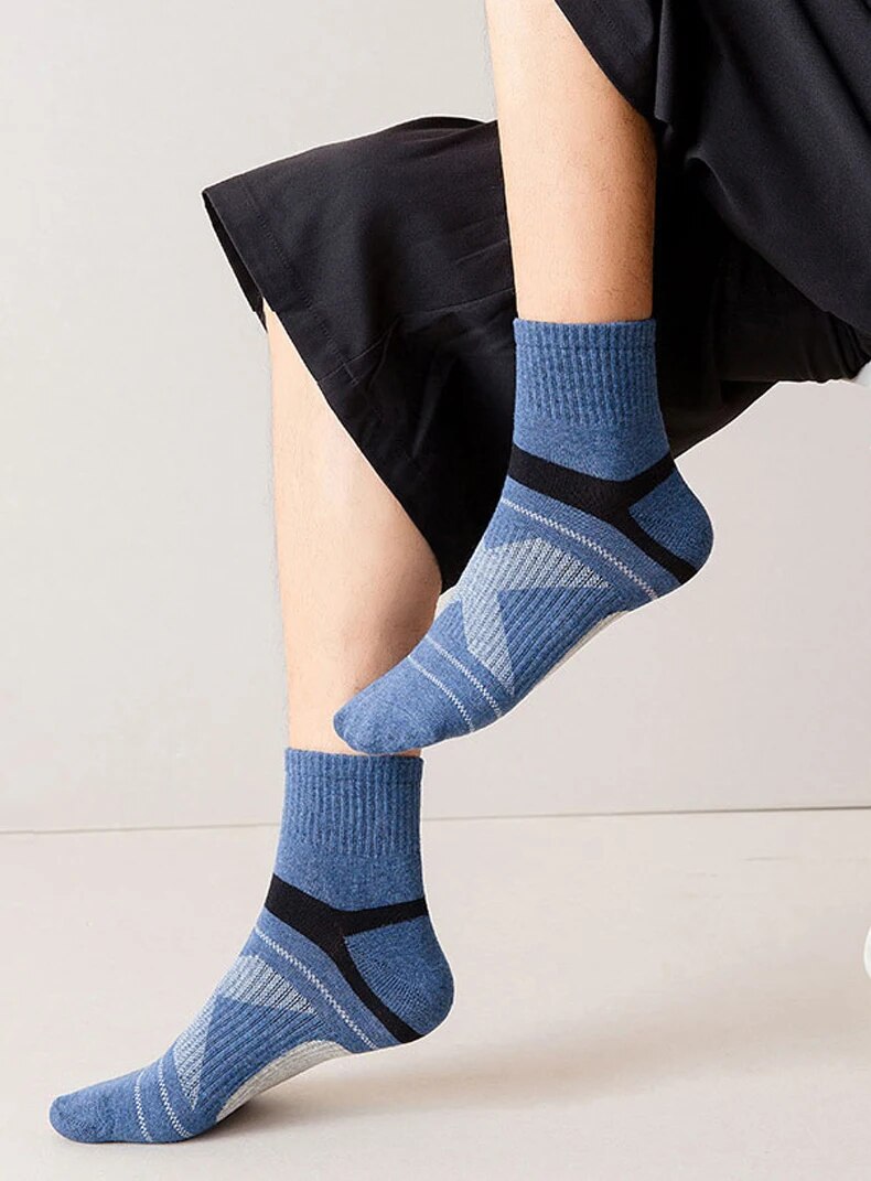3 perechi de șosete sport negre din bumbac de înaltă calitate pentru bărbați, șosete sport casual moi, vară, absorb transpirația, respirabil, pentru bărbați_voghion.com