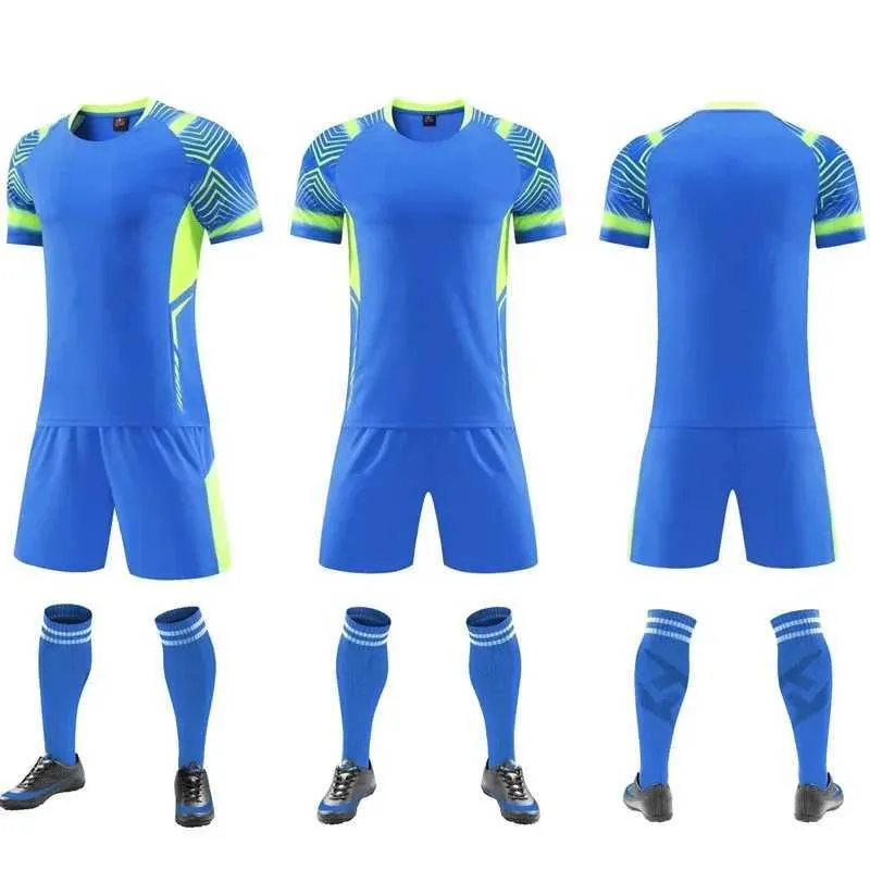 New Adult Kids Soccer Jersey Overwear Kit Men Children Football Training Uniforms Suits Boys Running TracksuitW241020_voghion.com