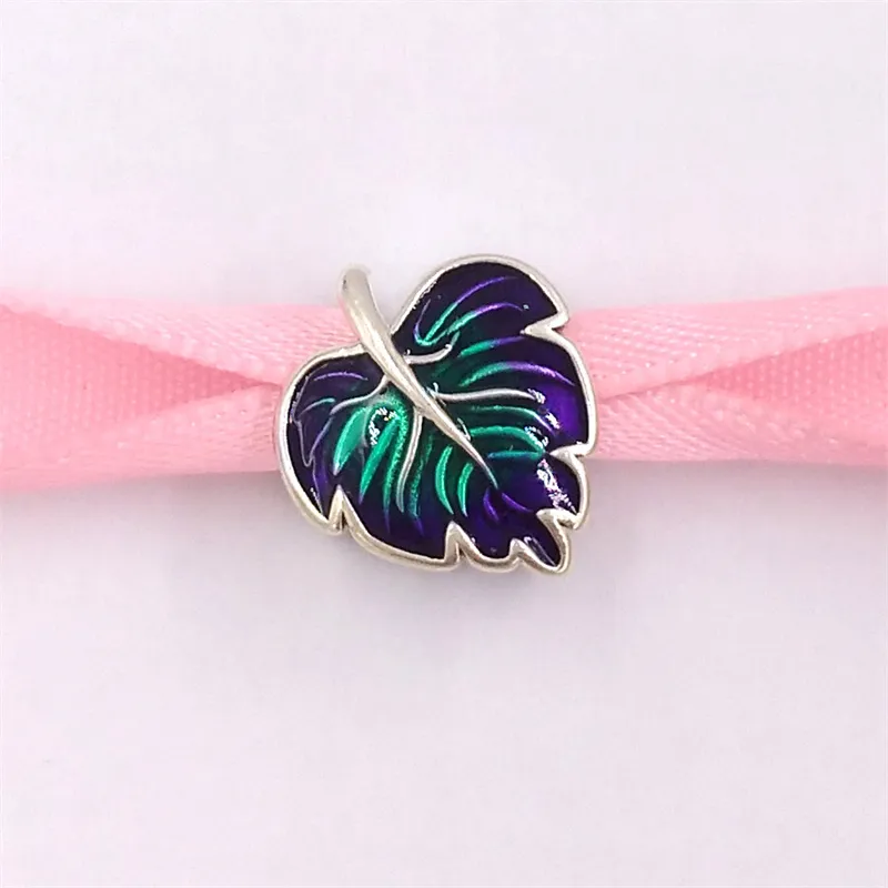 Modeschmuck Sterling Silber Ketten Perlen passend für Armbänder Herstellung Kit Armreif Lila & Grün Blatt Charm Frauen Halskette Set Box DIY E_voghion.com