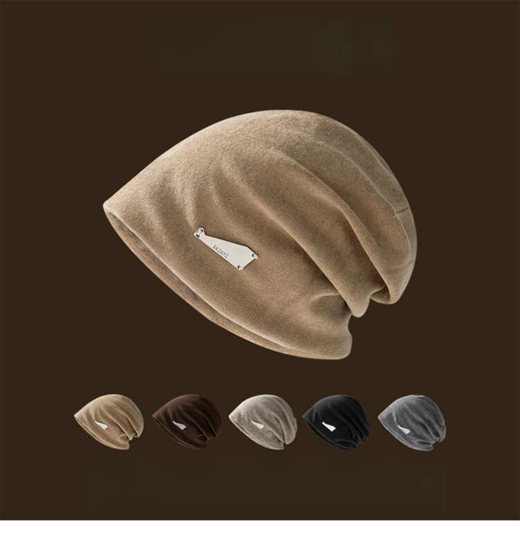 großer Kopf, Damenmode-Set für Herbst und Winter zum Binden, Gesicht nach der Geburt, Chignon, Hut,_voghion.com