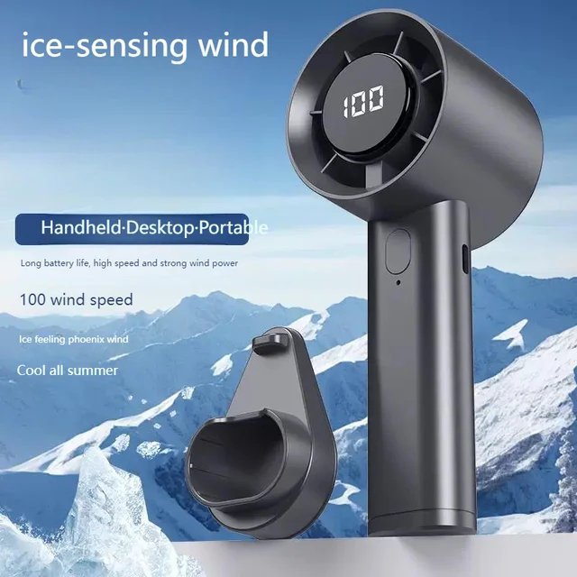 Tragbarer Handventilator Mit Led-anzeige Und Usb-ladefunktion_voghion.com