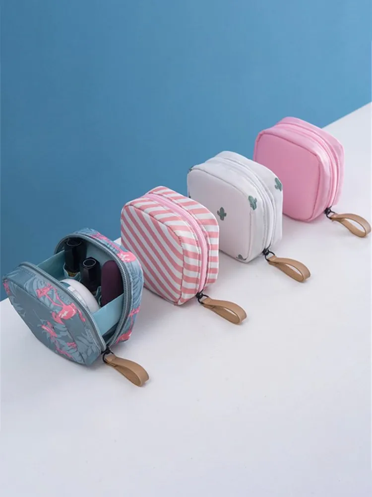 Mini Flamingo Solid Color Travel Toiletry Storage Cactus Beauty Makeup Cosmetic Bag Organizer Special Offer_voghion.com