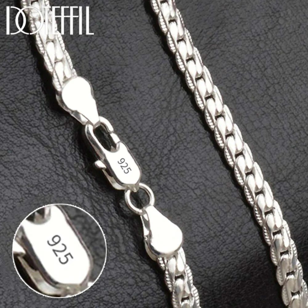 Collana con catena laterale placcata in oro Sterling S, 18, 20, 22 e 24 pollici, per donne e uomini, gioielli di moda e regali._voghion.com