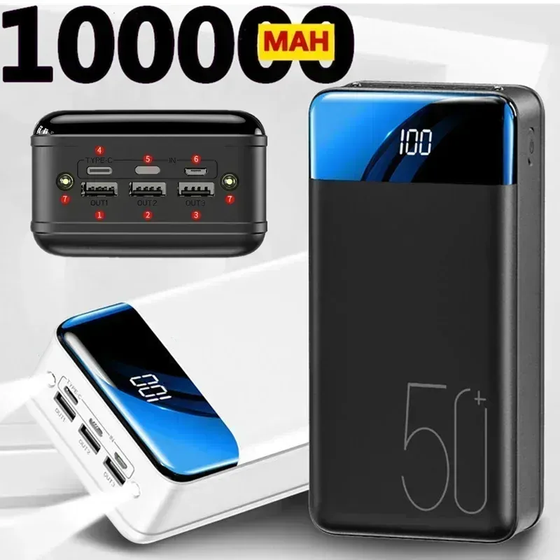 200000mAh Power Bank kaasaskantav kiirlaadimine PowerBank 3 USB PoverBank väline akulaadija mobiiltelefonidele_voghion.com