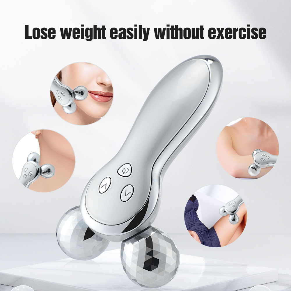 Microcurrent Roller Massager Electric Face Lifting Device Vibration Massage Stimulation Full Body Slimming Relaxation Tool_voghion.com