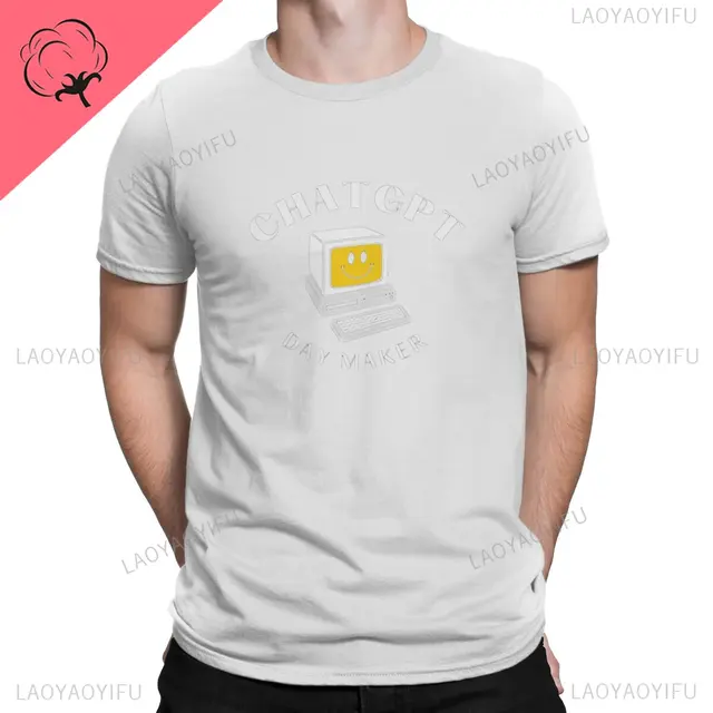 Day Maker Premium T-Shirt für Männer ChatGPT Vintage Boyfriend Geschenk T-Shirt O-Ausschnitt Kurzarm T-Shirt Bedruckte Kleidung_voghion.com