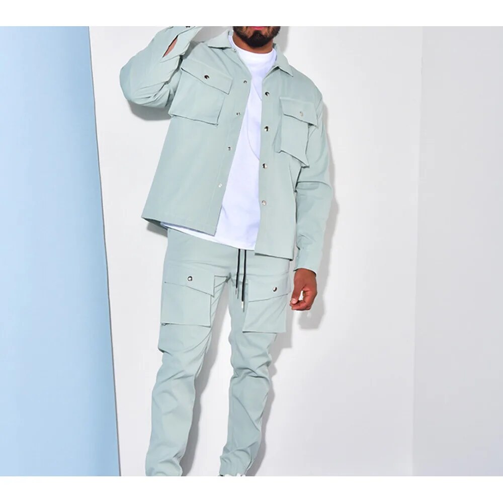  Ensemble pour hommes Ensemble de leggings de sport décontractés et à la mode, vêtements à la mode, coupe ajustée_voghion.com