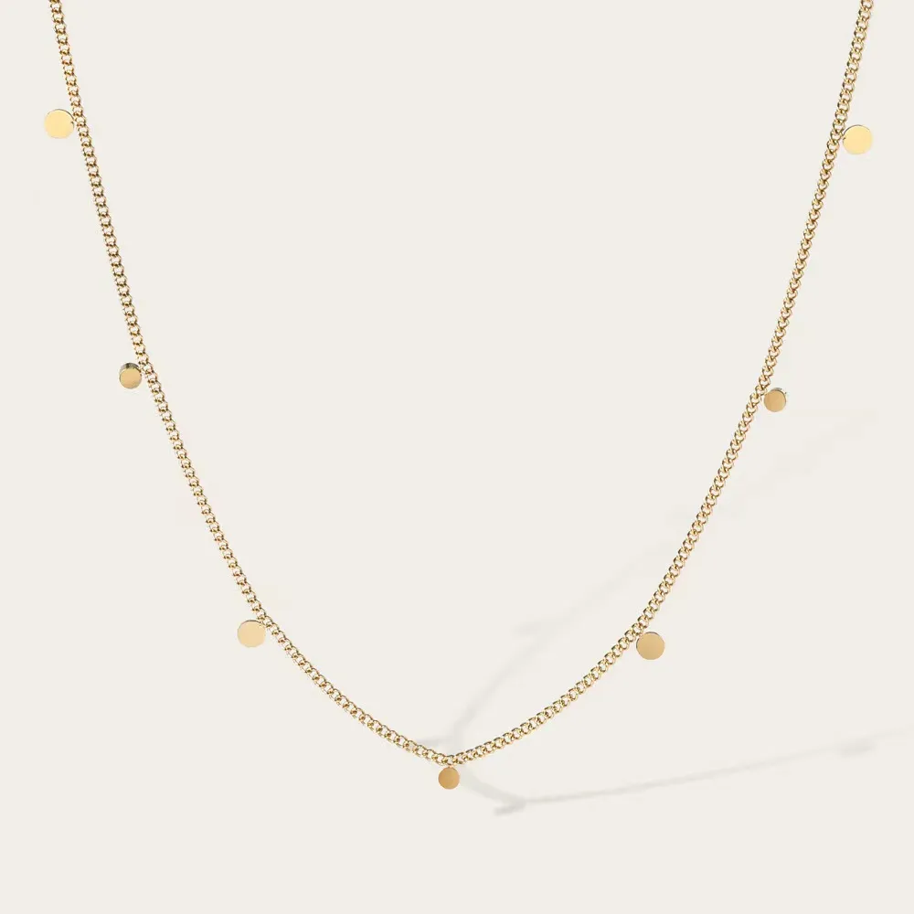 Collar con colgante chapado en oro mujer elegante cadena clavicular_voghion.com