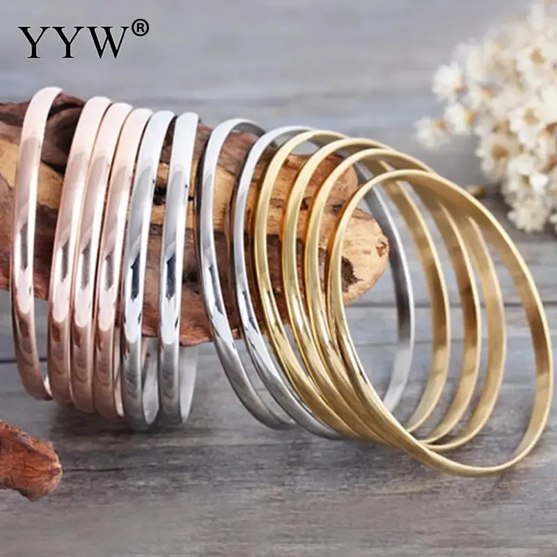 Set di bracciali rigidi in acciaio inossidabile oro e rosé donna_voghion.com