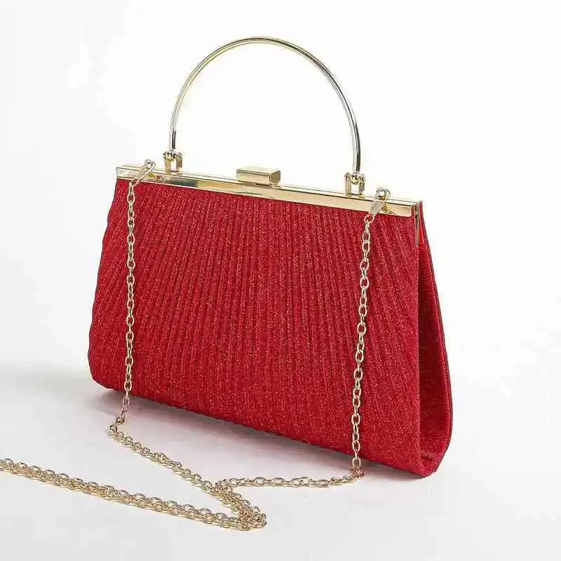 Heißer Verkauf Mond Aprikose Abend Kupplung Partei Kette Schulter Tasche Weibliche Pailletten Hochzeit Geldbörse Handtasche für WomenC241211_voghion.com