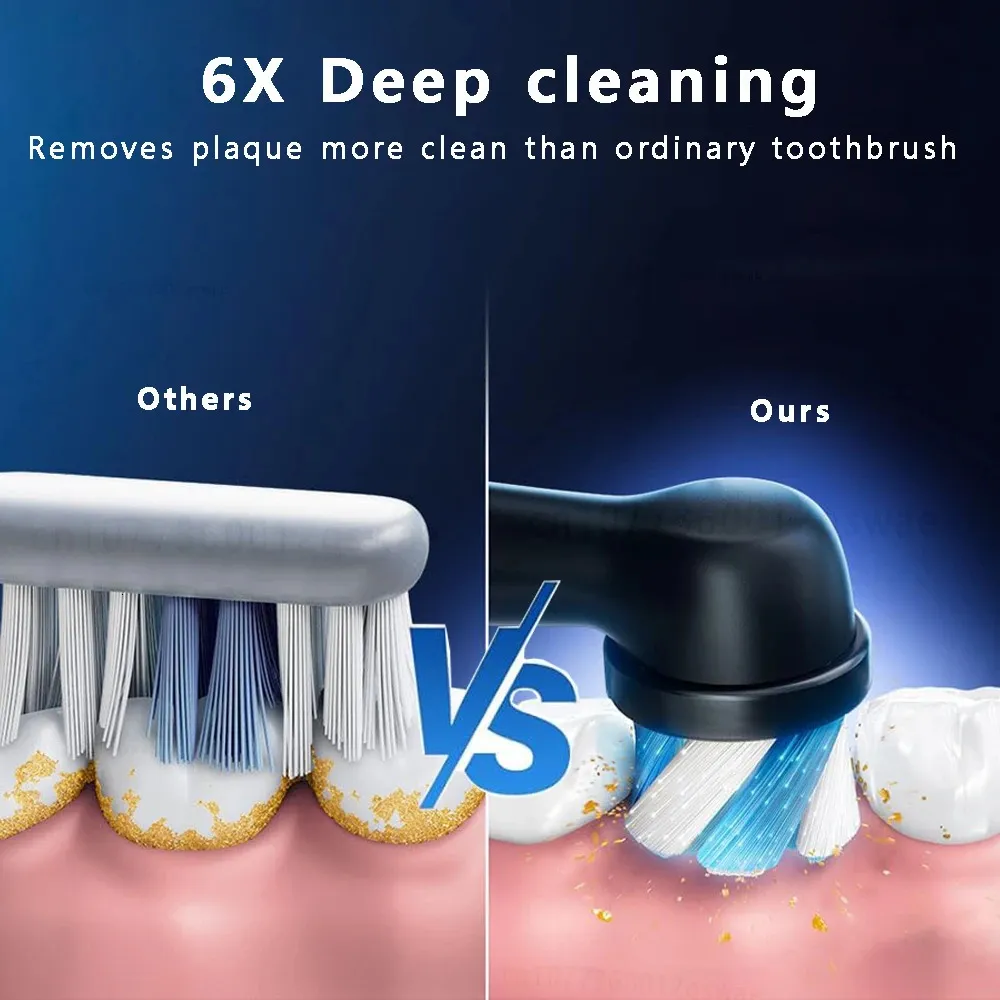 Electric Rotary Cleaning Teeth Waterproof Electronic Tooth Brush With Timer Rechargeable Toothbrush With 8 Head 250102_voghion.com