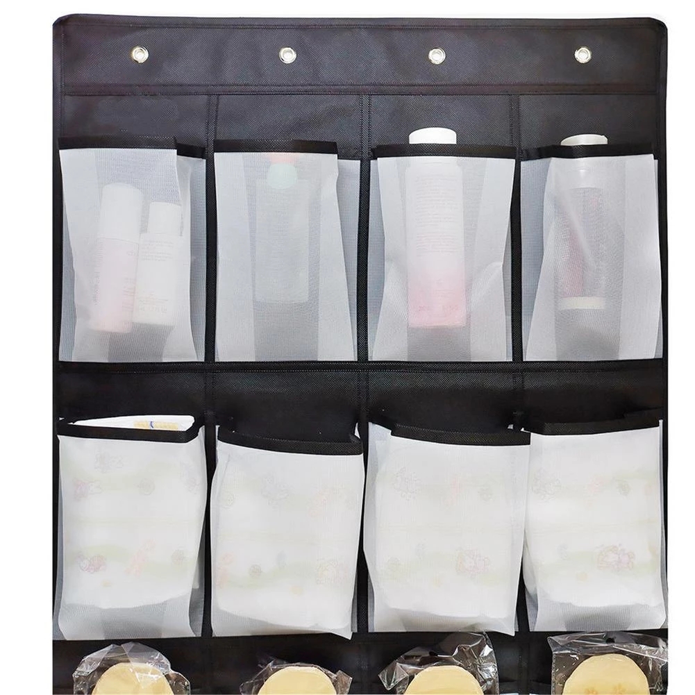 16 Pockets Over The Door Shoes Organizer Hanging Storage Bag Closet Holder Hanger Shoe Rack With Hooks Home Storage Organizer_voghion.com