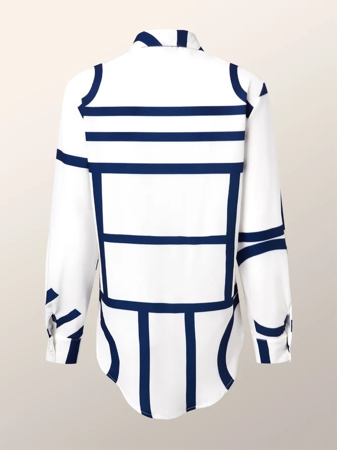Chemise ample grande taille pour femme, haut imprimé, chemise à manches longues_voghion.com