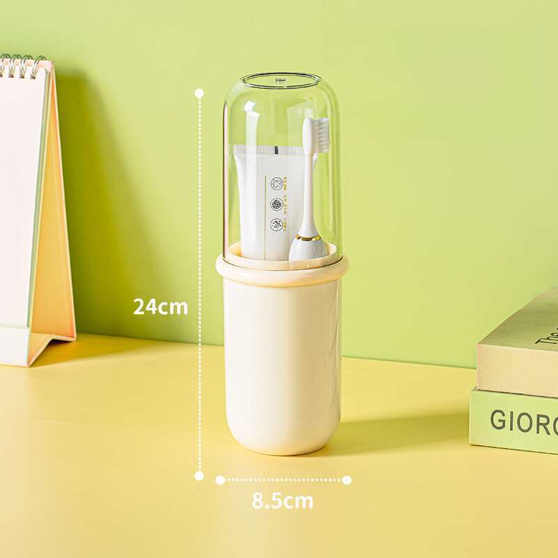 Copo transparente portátil para escova de dentes, escova de dentes elétrica, caixa para armazenamento de pasta de dente, copo simples para enxaguatório bucal doméstico_voghion.com