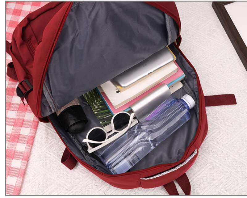 Korean Version Of Large-capacity Simple Color Solid Middle School Students, College Students Backpacks_voghion.com
