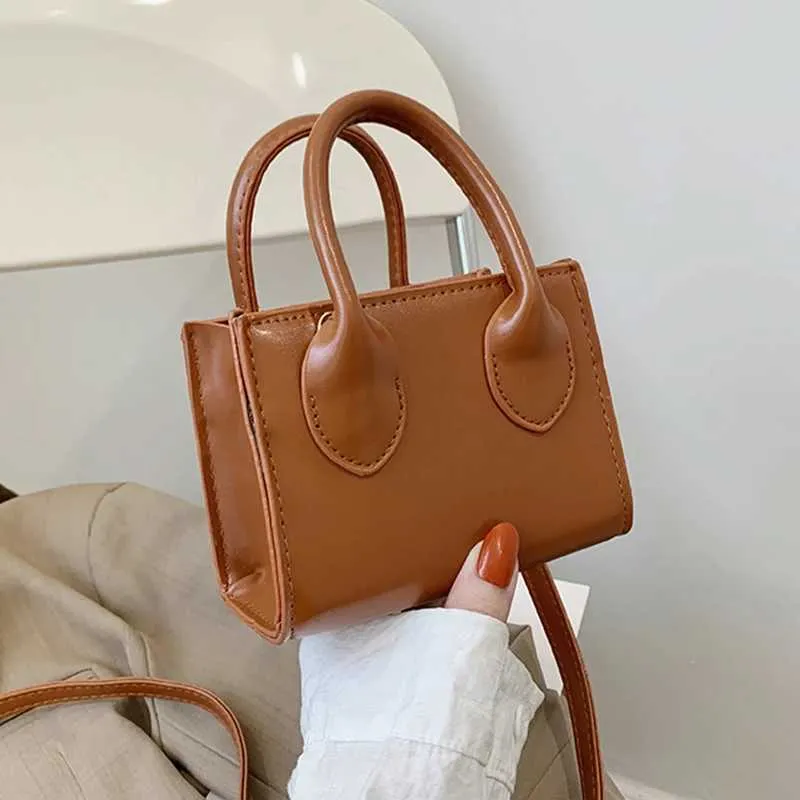 Retro Mini Square Handbag For Women Pu Leather Shoulder Messenger_voghion.com