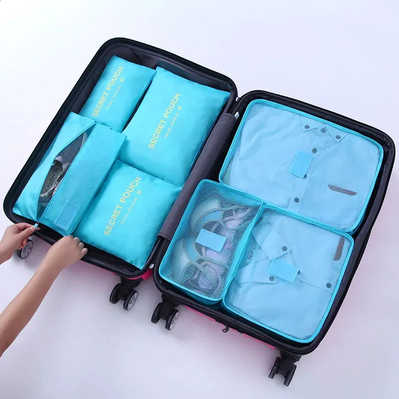 7 Teile/satz Reise Lagerung Taschen Hause Reißverschluss Digitale Daten Kabel Organizer Für Kleidung Schuh Lage Verpackung Cube Koffer Ordentlich_voghion.com