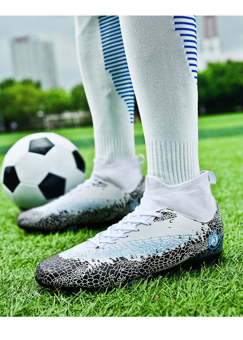 Scarpe da calcio alte traspiranti da uomo per l'allenamento in erba con chiodi rotti e lunghi, nuove e transfrontaliere, 2023_voghion.com