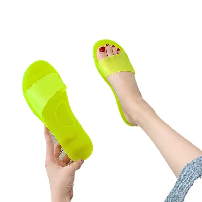 Chinelos femininos de cristal, tamanho grande, novos, da moda, gelatinosos, casuais, para casa, casal, antiderrapantes e anti-odor, Lhshoe_voghion.com