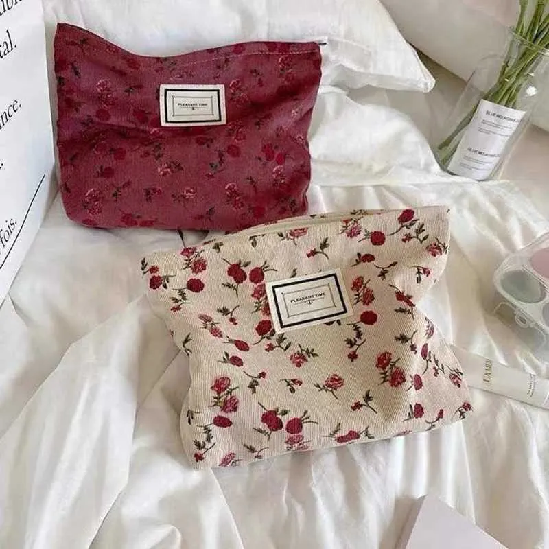 Corduroy Wer Clutch Großer Organizer Koreanische Tasche Süße Damen Make-Up Box Y241023_voghion.com