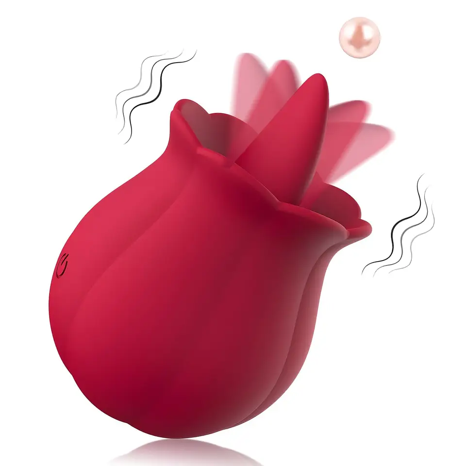 Rosen-vibrator Mit Zungenstimulation Für Damen 10 Modi_voghion.com
