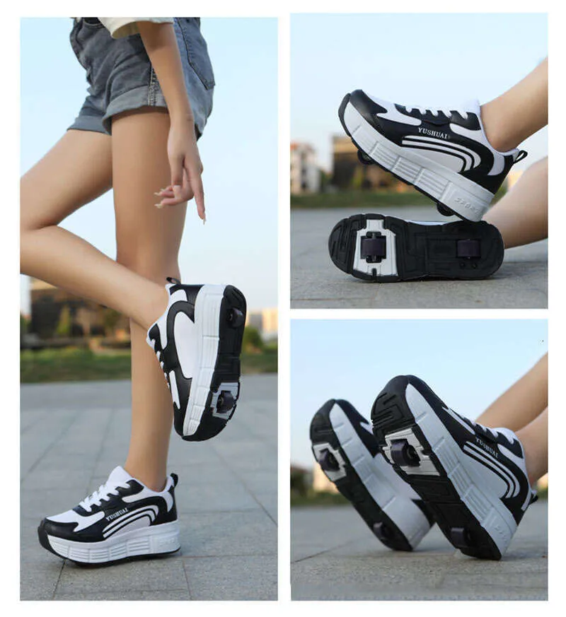Roller Sneaker Outdoor Indoor Skating Detachable Kids Skates Breathable Blade Boy Flying Shoes Gear White 32_voghion.com