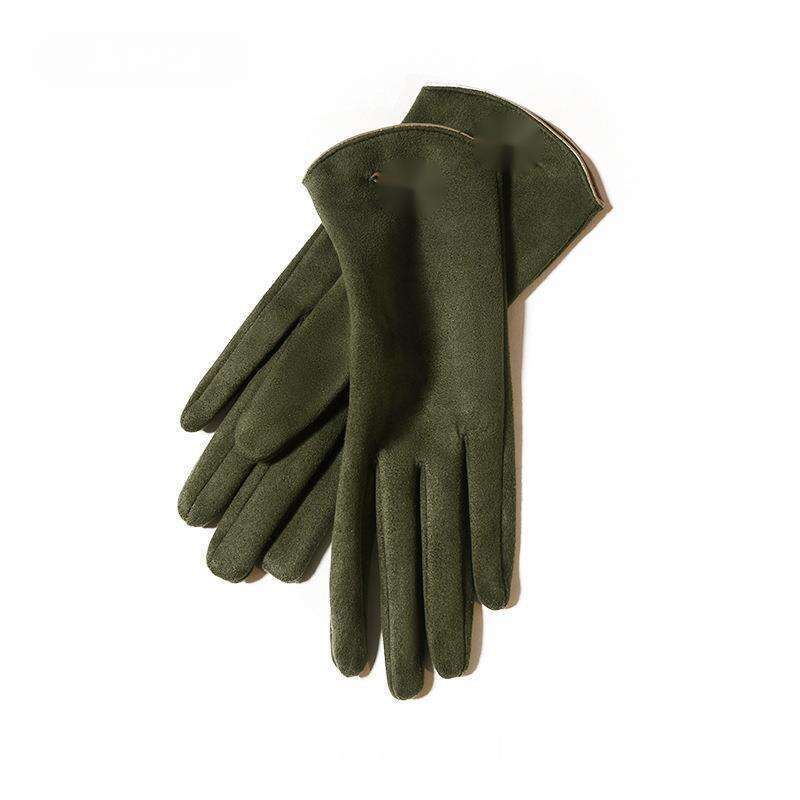 Guanti invernali da donna giapponesi, spessi, in pelle scamosciata, caldi e resistenti al freddo, per ciclismo e guida, con touchscreen_voghion.com