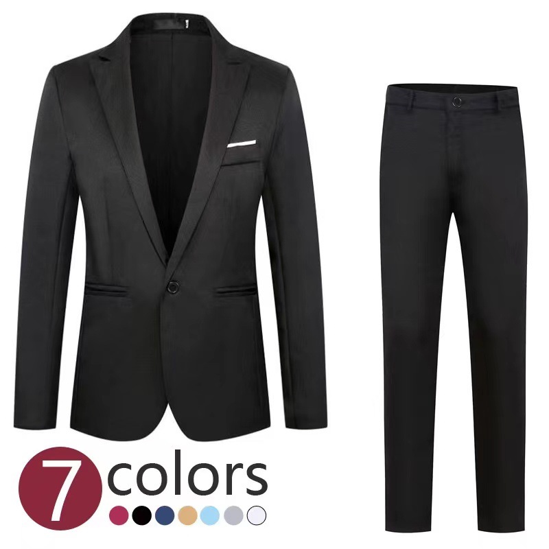 Costume, costume tenue de soirée professionnelle, vêtements de garçon d'honneur, robe de mariée du marié, ensemble deux pièces, pour hommes_voghion.com