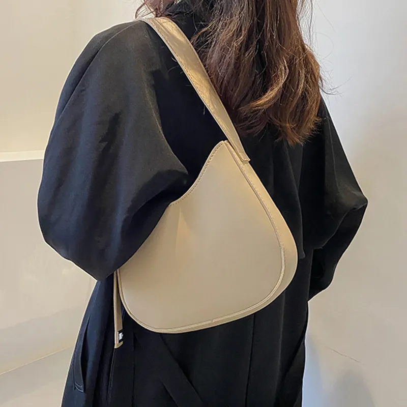 Yogodlns Half-Moon Shoulder Underarm PU Leather Armpit Retro Crossbody Bag Designer Ladies Portable Handbag Totes Purse_voghion.com