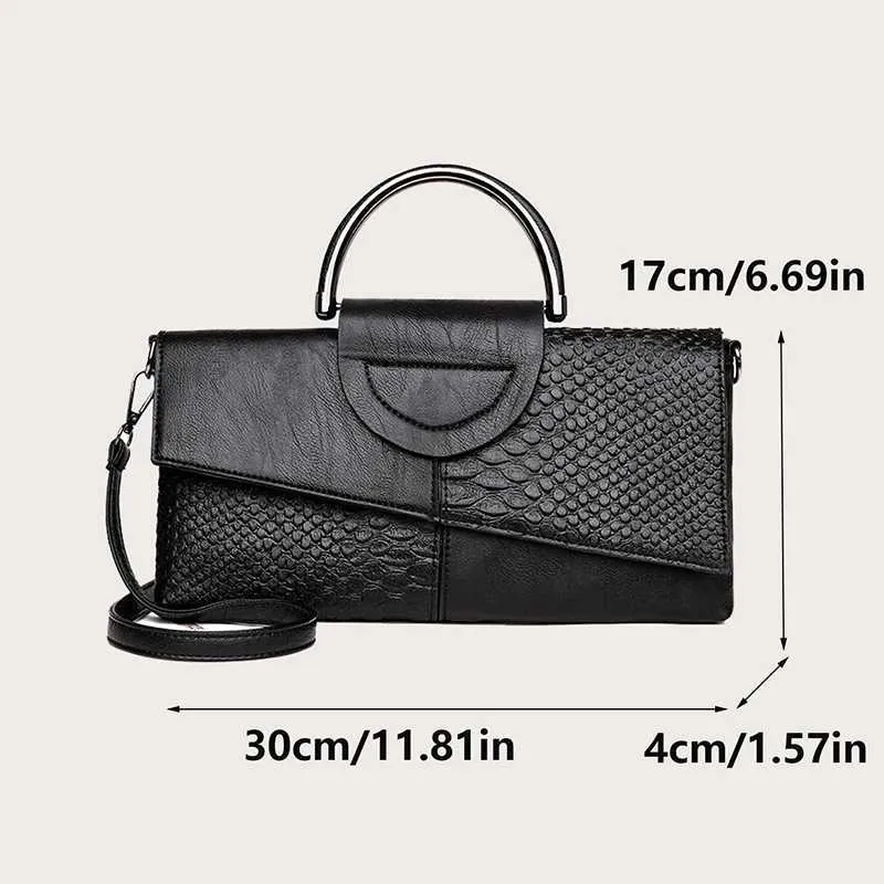 Borsa a mano elegante da donna con stampa pitone e tracolla_voghion.com