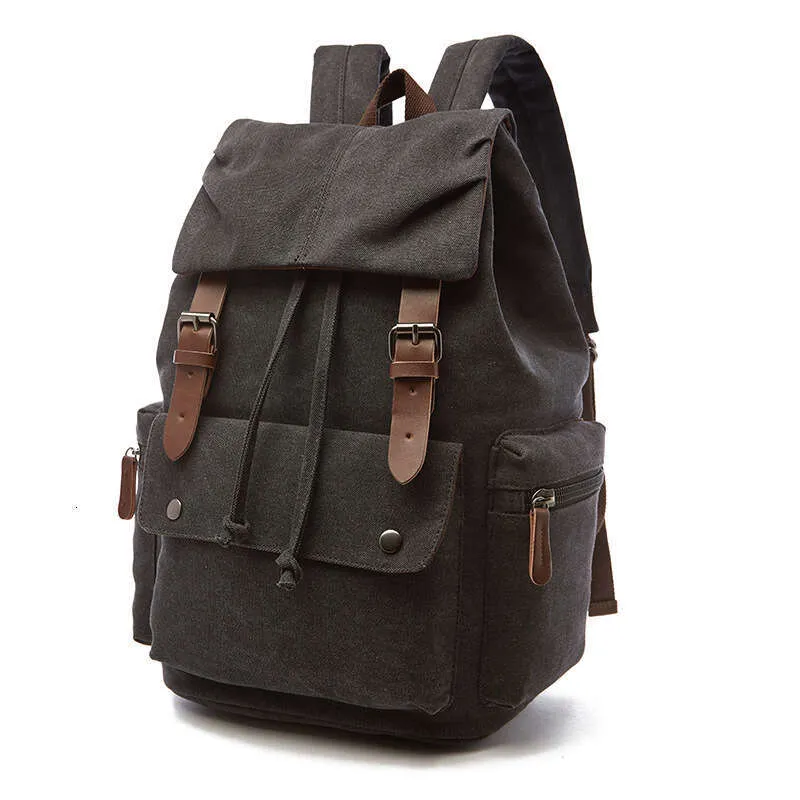 New Fashion Vintage Canvas School Bag Men's Travel Bags Large Capacity Backpack_voghion.com