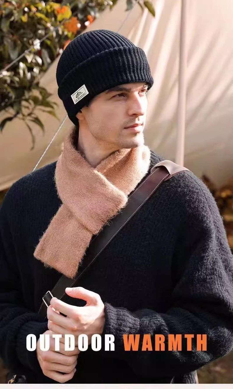 Balaklafa Autumn And Winter Knitted Cold Hat Headset Riding Windproof Face Mask Men's_voghion.com