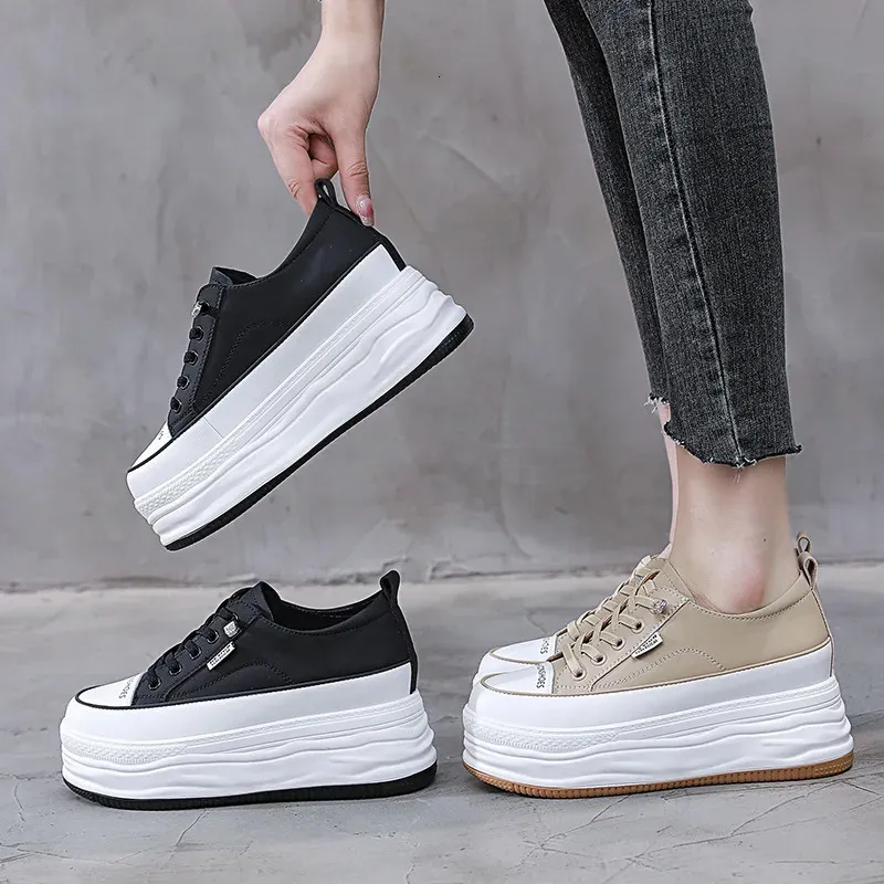 7cm rindsleder vulkanisierte plattform keilförmigen versteckte schnürsenkel schnürsenkel erhöhen lässige mode sport frauen_voghion.com