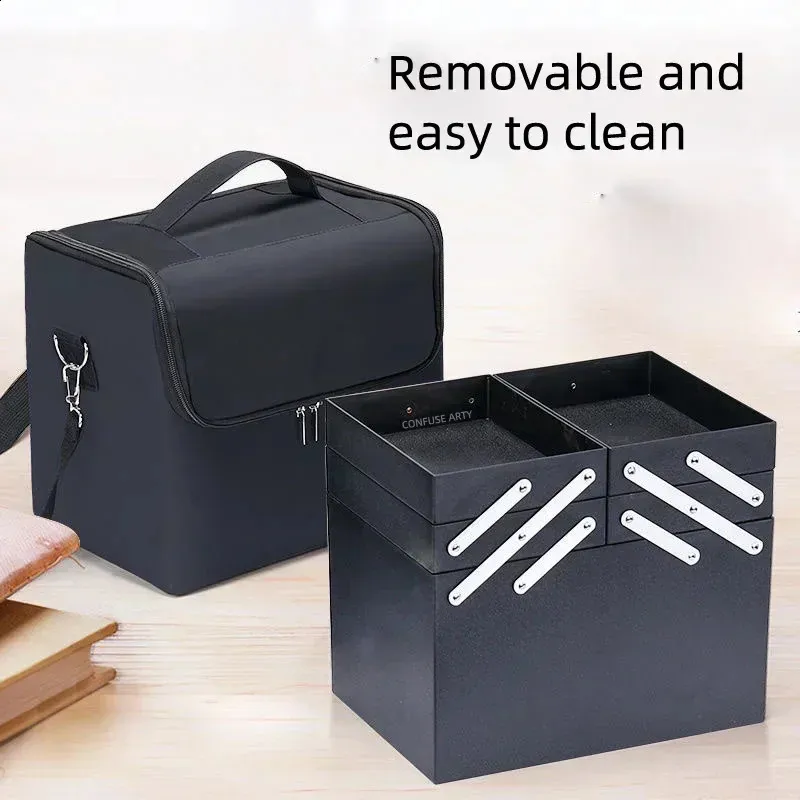Large Capacity Make up bag Multi-layer Manicure Hairdressing Embroidery Tool Kit Cosmetics Storage Case Toiletry Bag_voghion.com