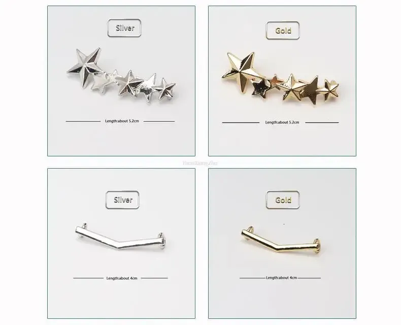 Shoe Parts Accessories 1Pcs Metal Charms Fashion Gold sier Sneakers Girl Gift decoration DIY Shoelaces Buckles Shoes_voghion.com