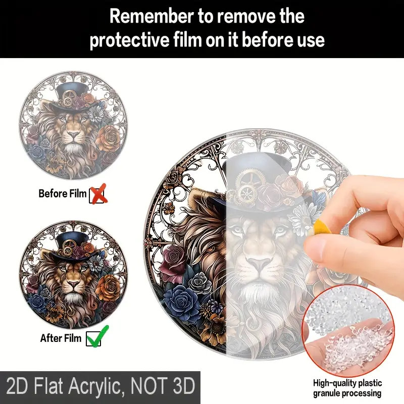 Attrape-soleil animal gentleman – Art acrylique fantaisiste 8 x 8 pouces. Décoration charmante pour salons, jardins ou comme cadeau pour les amoureux des animaux._voghion.com