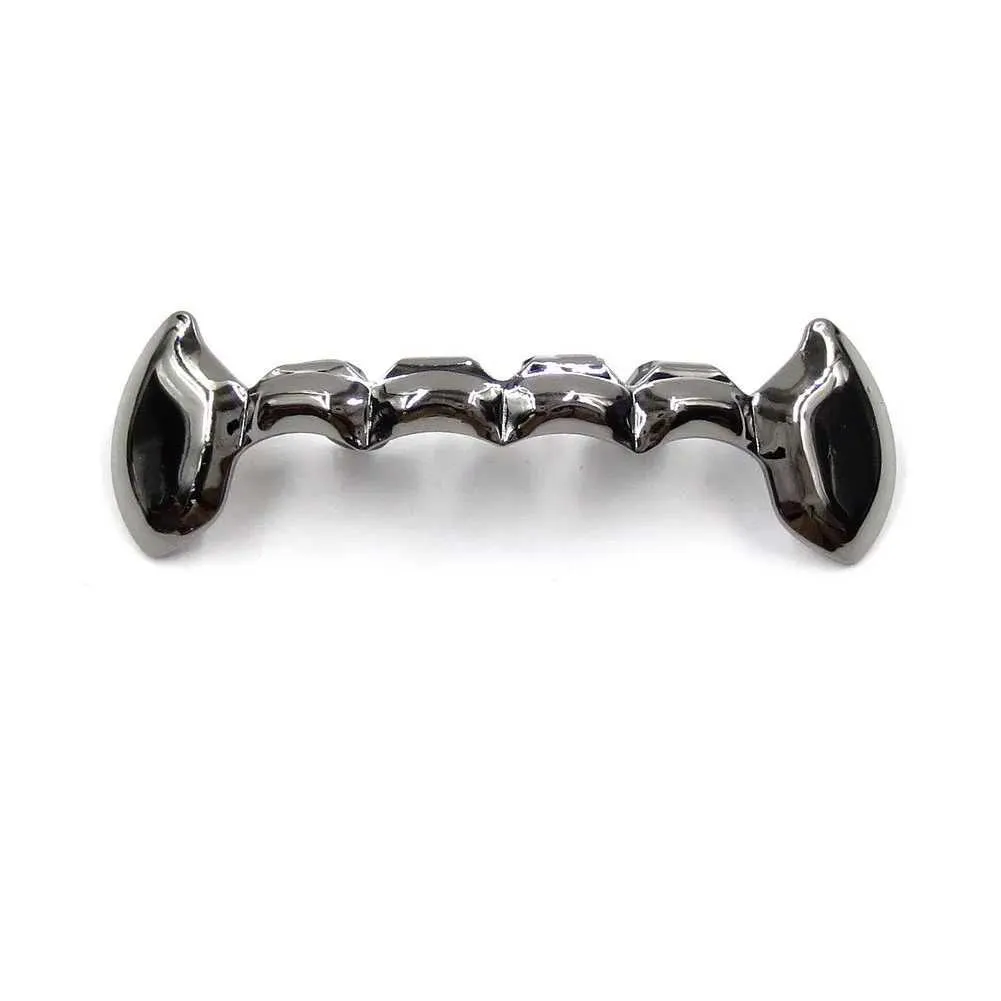 YOUNGX Hip Hop glänzende Zahnkappen Fangzähne Gold Silber Schwarz Farbe Unterzähne Grillz Zahnspangen für Frauen Männer Schmuck Dental_voghion.com