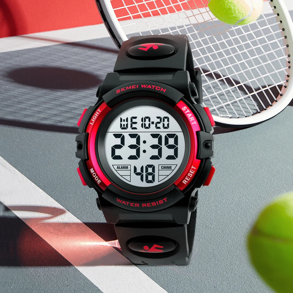 Montre électronique 1266, colorée, pour enfant, avec rétroéclairage lumineux, affichage numérique, alarme, étanche._voghion.com