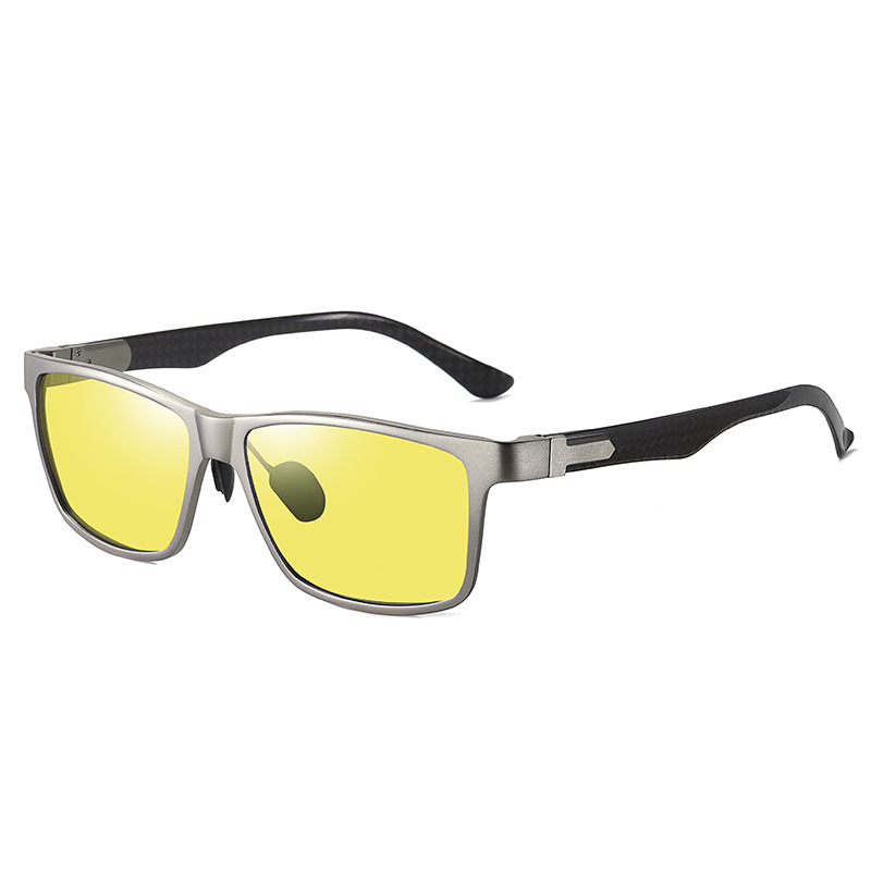 Aolong Nuovi occhiali da sole polarizzati in alluminio e magnesio, colorati, in fibra di carbonio, per uomo e donna, alla moda, con cambio colore notturno_voghion.com