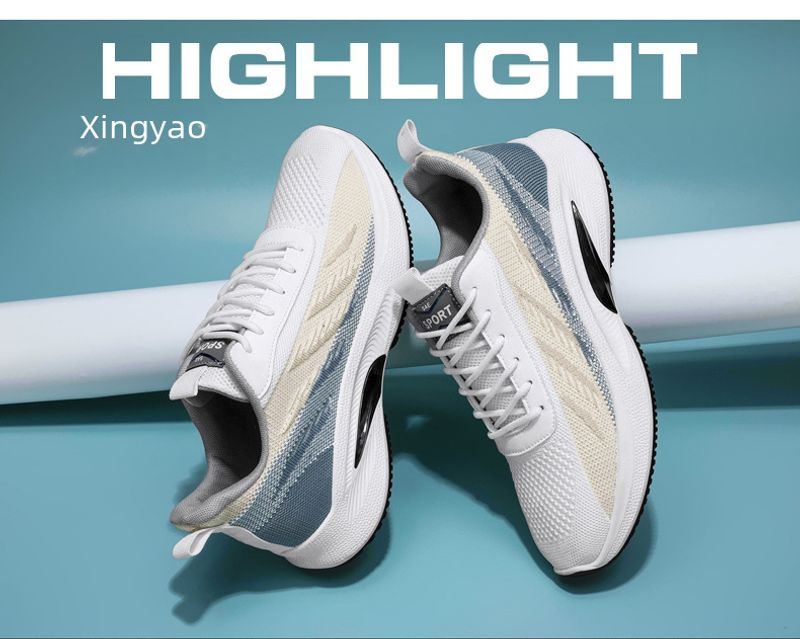 Autumn New 2023 Autumn Casual Flying Woven Sneaker Men's Breathable Comfortable Running Shoes Wholesale_voghion.com