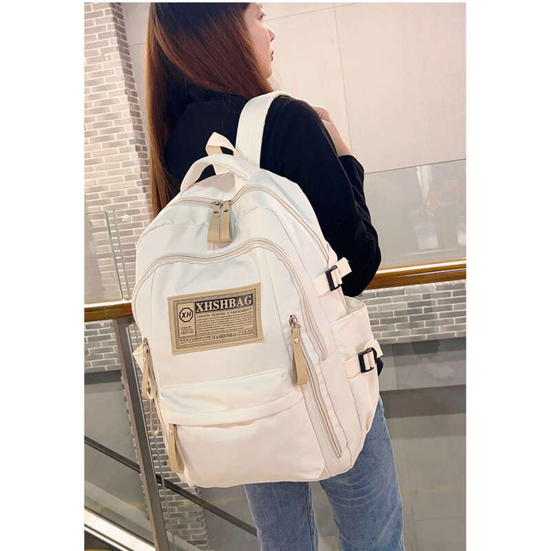 Korean Version Of Large-capacity Simple Color Solid Middle School Students, College Students Backpacks_voghion.com