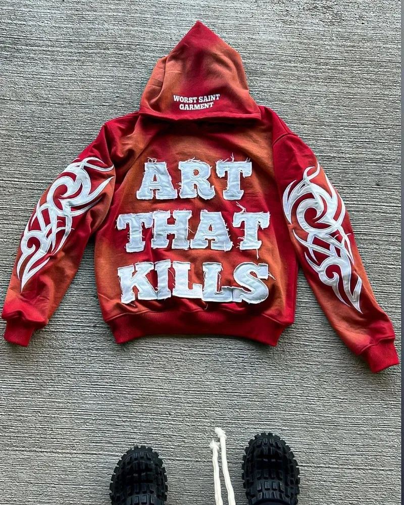 Herren Y2k Casual Retro Gothic Hoodies Europäische und amerikanische Buchstabenstickerei Übergroßer Hoodie Damen Y2K High Street Paarmantel Retro Loose_voghion.com