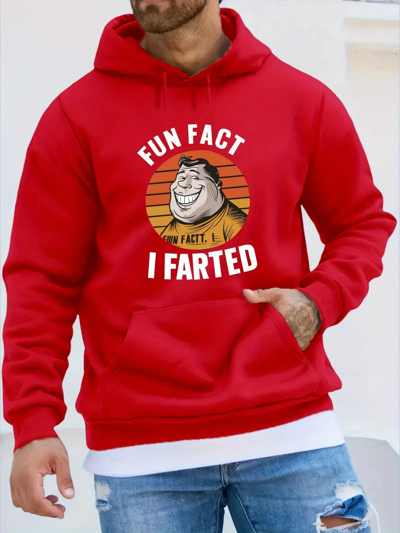 ΕΝΔΙΑΦΕΡΟΝ ΓΕΓΟΝΟΣ I FARTED Στάμπα Ανδρική Άνετη, Ευέλικτη Φούτερ με Κουκούλα και Μακριά Μανίκια, Τσέπες, Μοντέρνα Ρούχα για Άνδρες σε Εξωτερική Χρήση_voghion.com