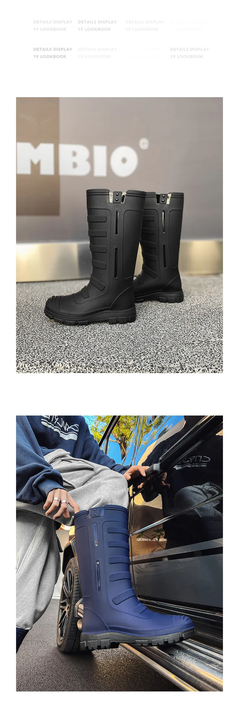 Unisex Rubber Shoes Men and Women Mid Calf Waterproof Work Safety Rain Boots Fishing Husband Botas Para Lluvia_voghion.com