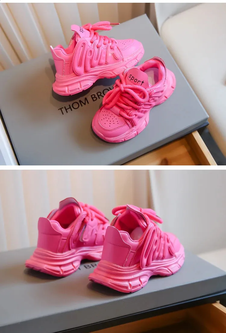 2023 New Girls Sports Simple Spring And Autumn Boys Rose Pink Cute Childrens Shoes Direct Transport Anti Slip 240912_voghion.com