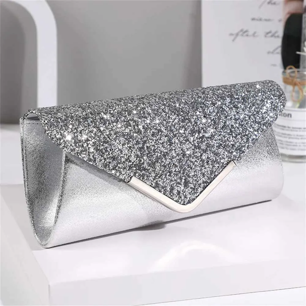 Womens envelope evening chain shoulder bag sparkg banquet ps wallet womens wedding party clutch mini handbag Y241019_voghion.com