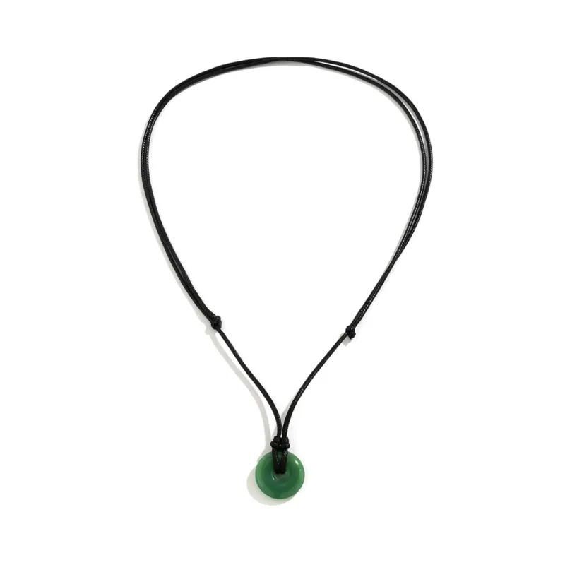 Colliers pendentifs Collier en verre vintage Ligne de cire noire Chaîne ras du cou Bijoux simples Fête Mariage Cadeau d'anniversaire pour_voghion.com