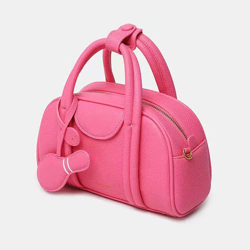 Markendesign Bowg Echtes Leder Boston Bag Mode Pendeln Umhängetaschen Einfarbig Frauen Handtasche_voghion.com
