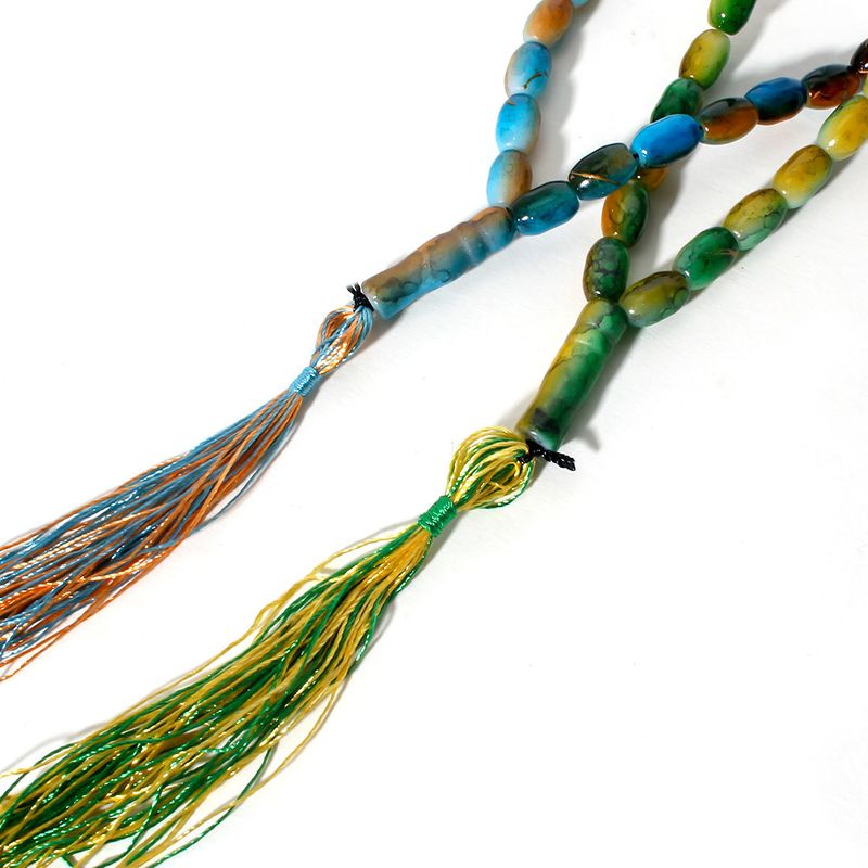 Bracciale con perle di preghiera musulmane ovale bicolore_voghion.com