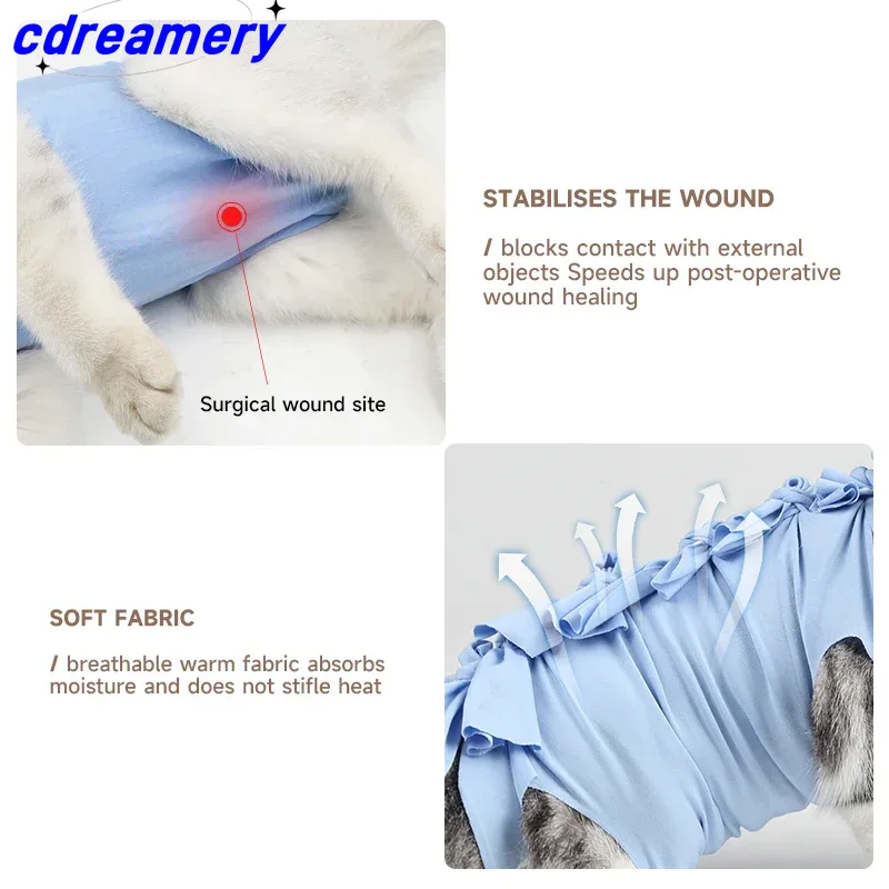 Anti-licking Sterilization Cat Clothes Recovery Suit After Surgery Breathable Physiological Puppy Anti-scratch Body Strap Vest_voghion.com